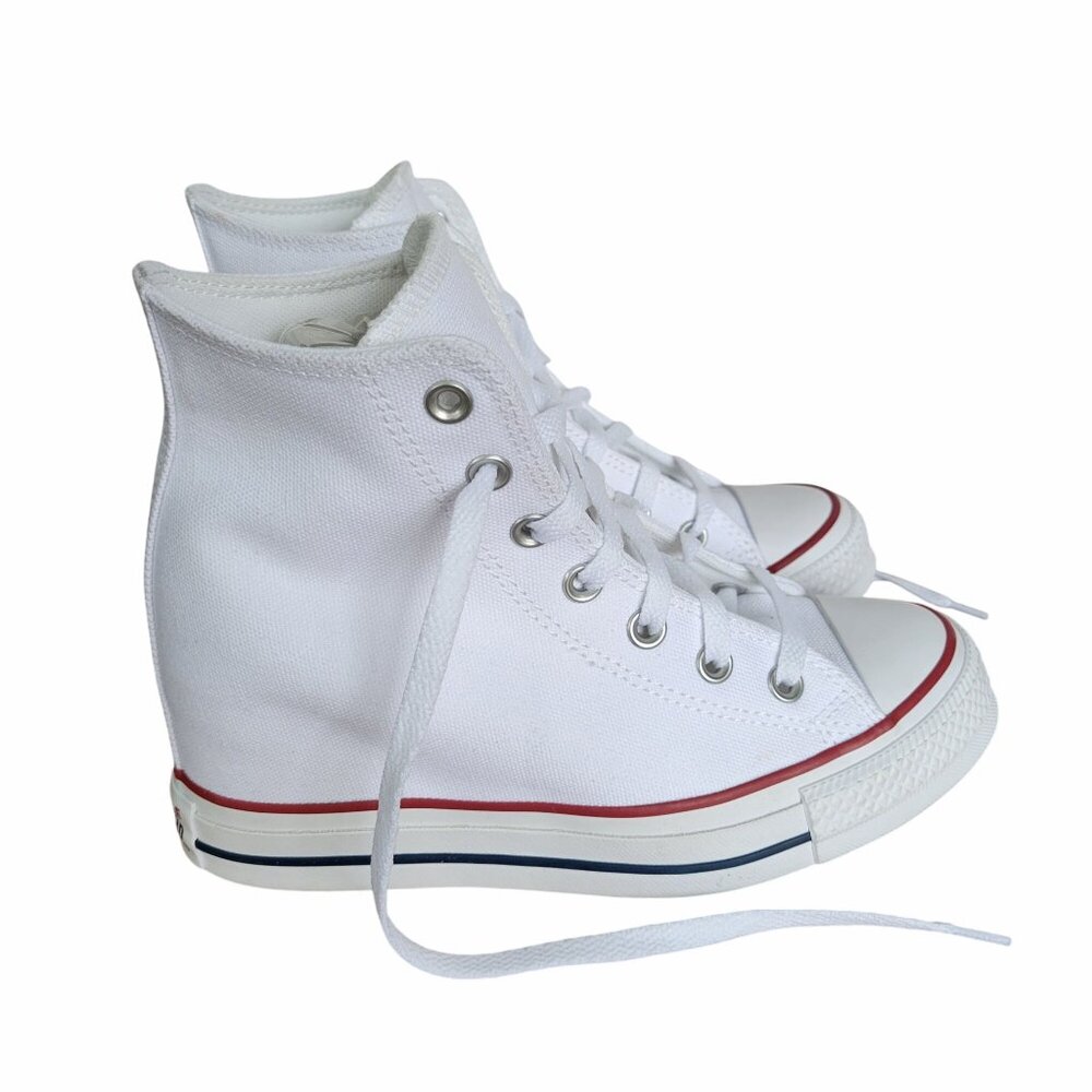 New Converse Chuck Taylor Lux Mid Wedge Sneakers white A11908C